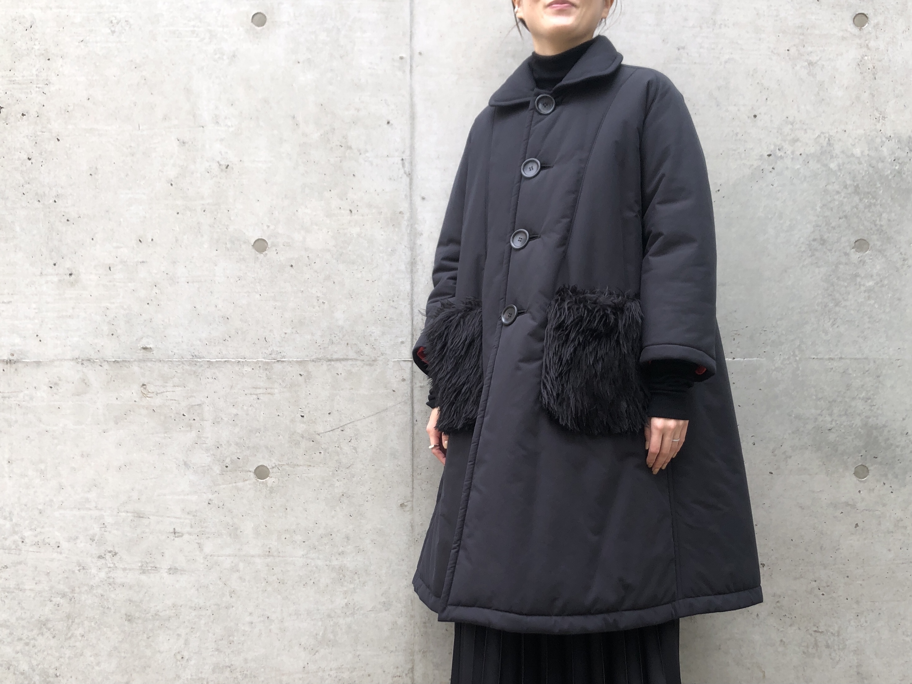 tricot COMME des GARCONS 丸襟コート - ロングコート
